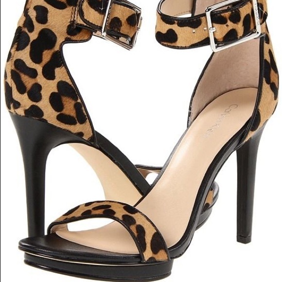 calvin klein leopard heels
